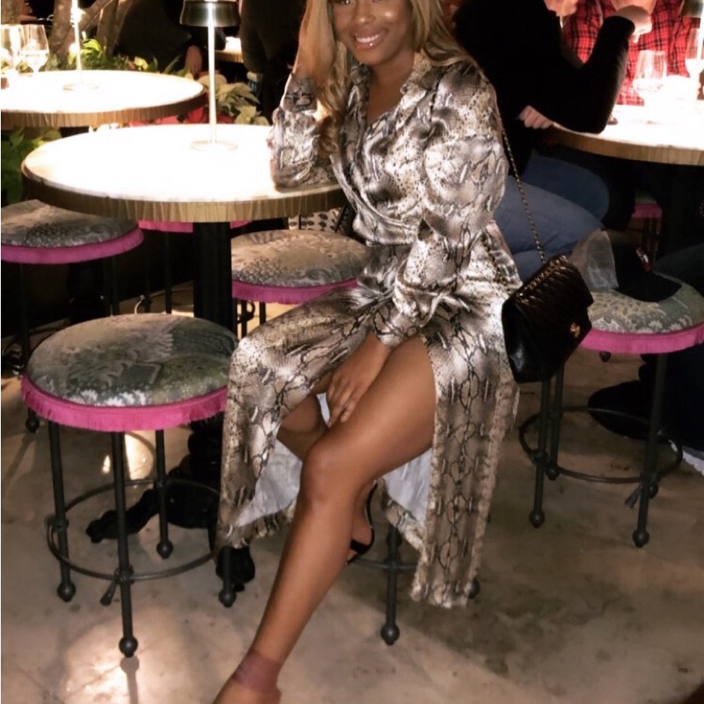 Zara snake print wrap  dress
